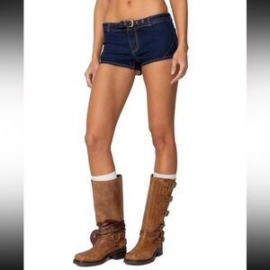 Edited Blue Denim belt short